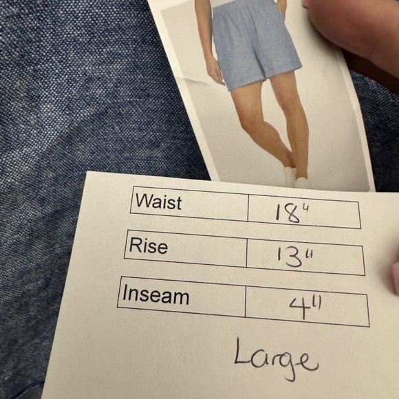 Frank & Oak Linen Blend Shorts Blue - Picture 9 of 10